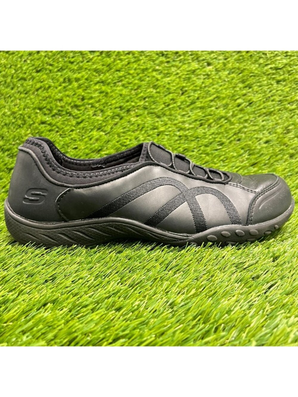 Skechers Rodessa Senna Womens Size 8 Black Athletic Slip Resistant Work Shoes